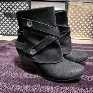 Blowfish Black Ankle Booties with Strap Detail